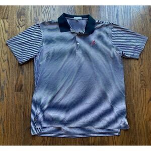 Peter Millar Polo Shirt Mens Size XL Alabama Crimson Tide Striped 100% Cotton
